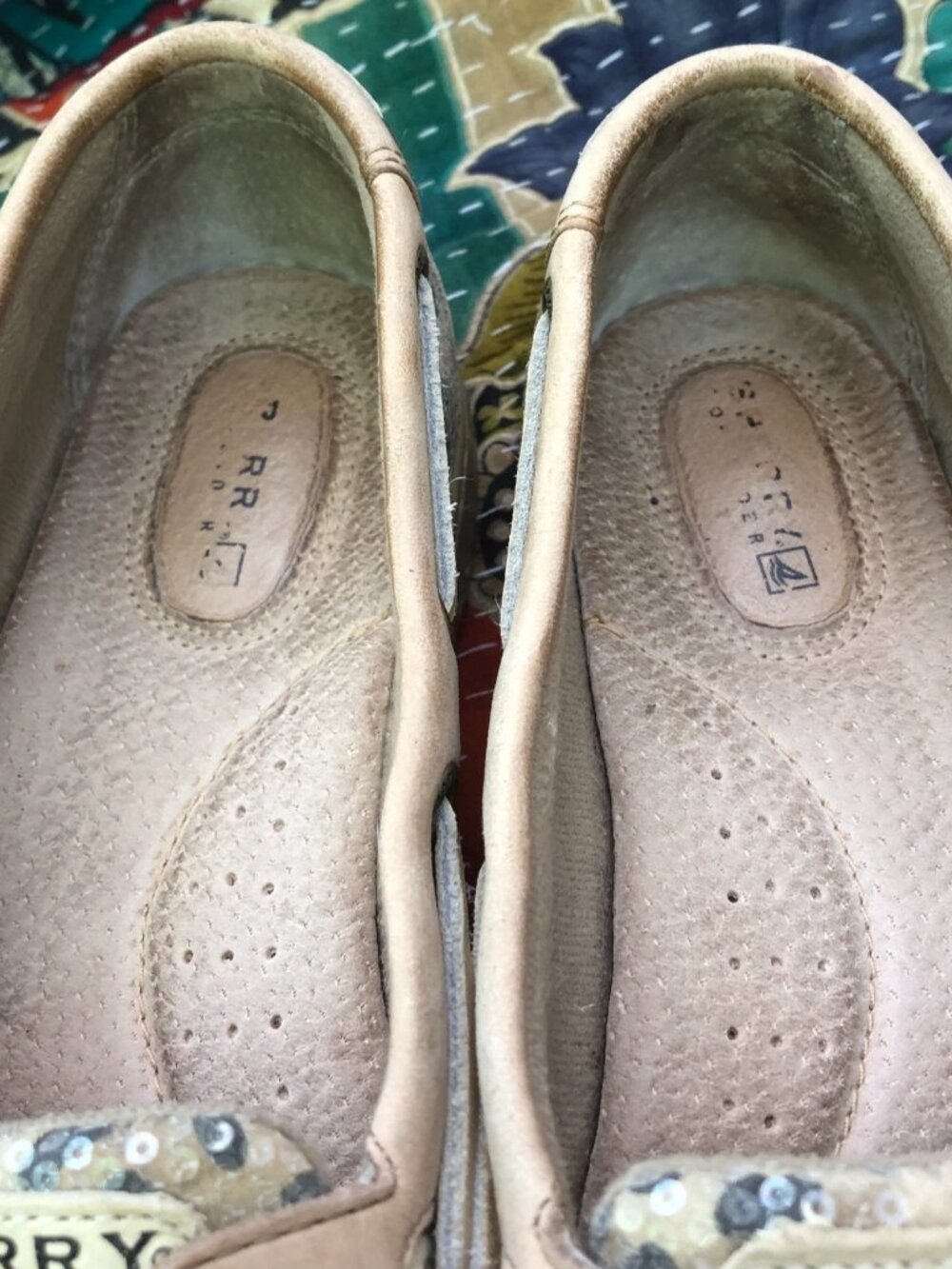 Sperry Top-Sider Angelfish Womens 7M Boat Shoes Loafers Leopard, subtle sequins - Picture 5 of 15